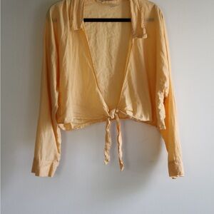 Women's Tie-Front Blouse in Cream